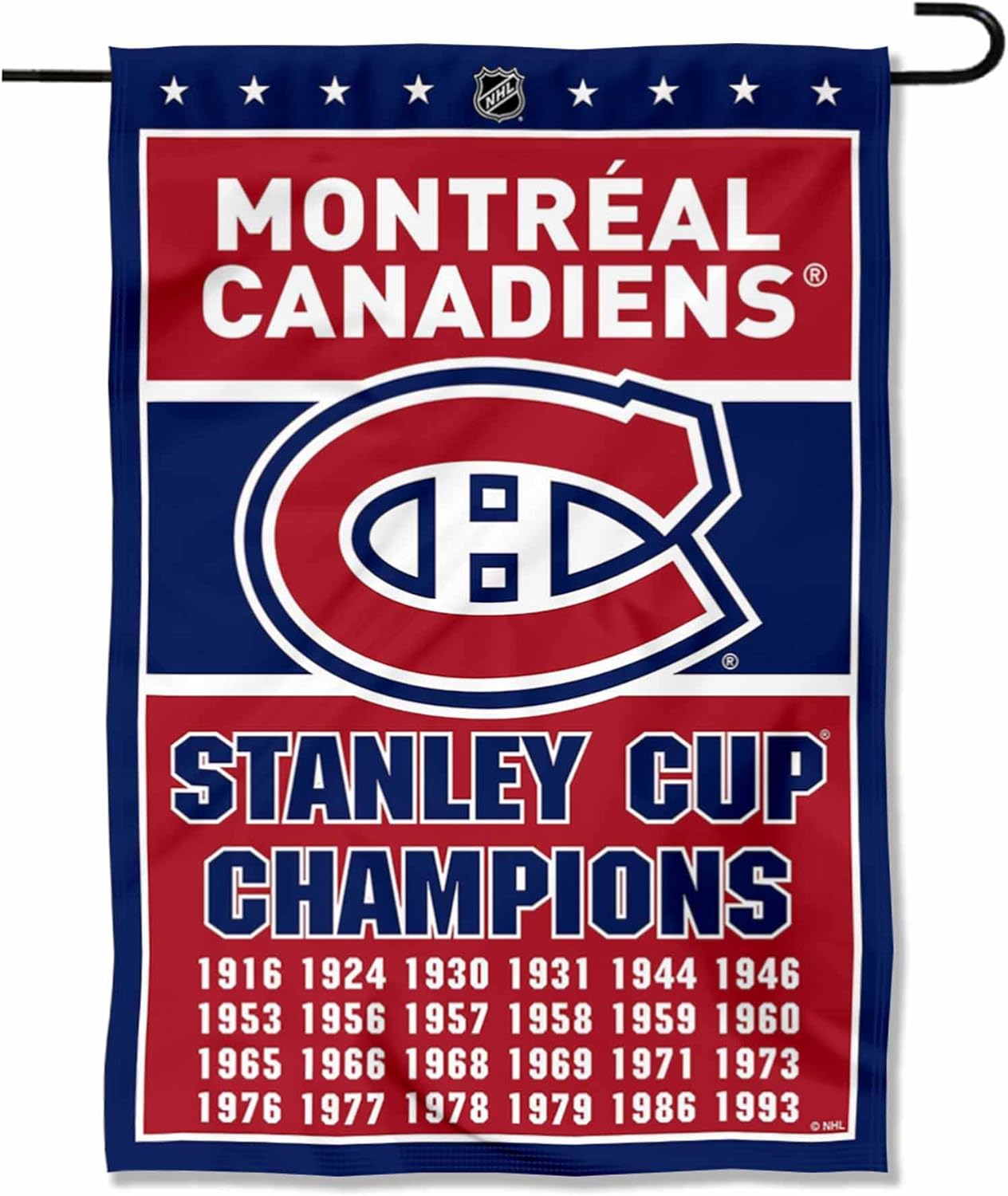 Montreal Canadiens 24 Time Stanley Cup Champions Double Sided Garden Flag