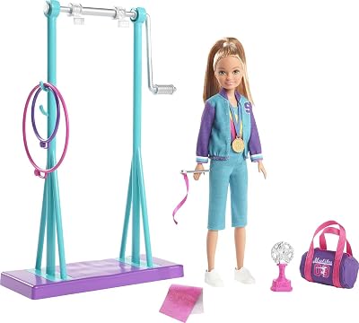 Barbie Team Stacie™ Doll and Gymnastics Playset with Spinning Bar and 7 Themed Accessories for 3 to 7 Year Olds Online at Low Prices in