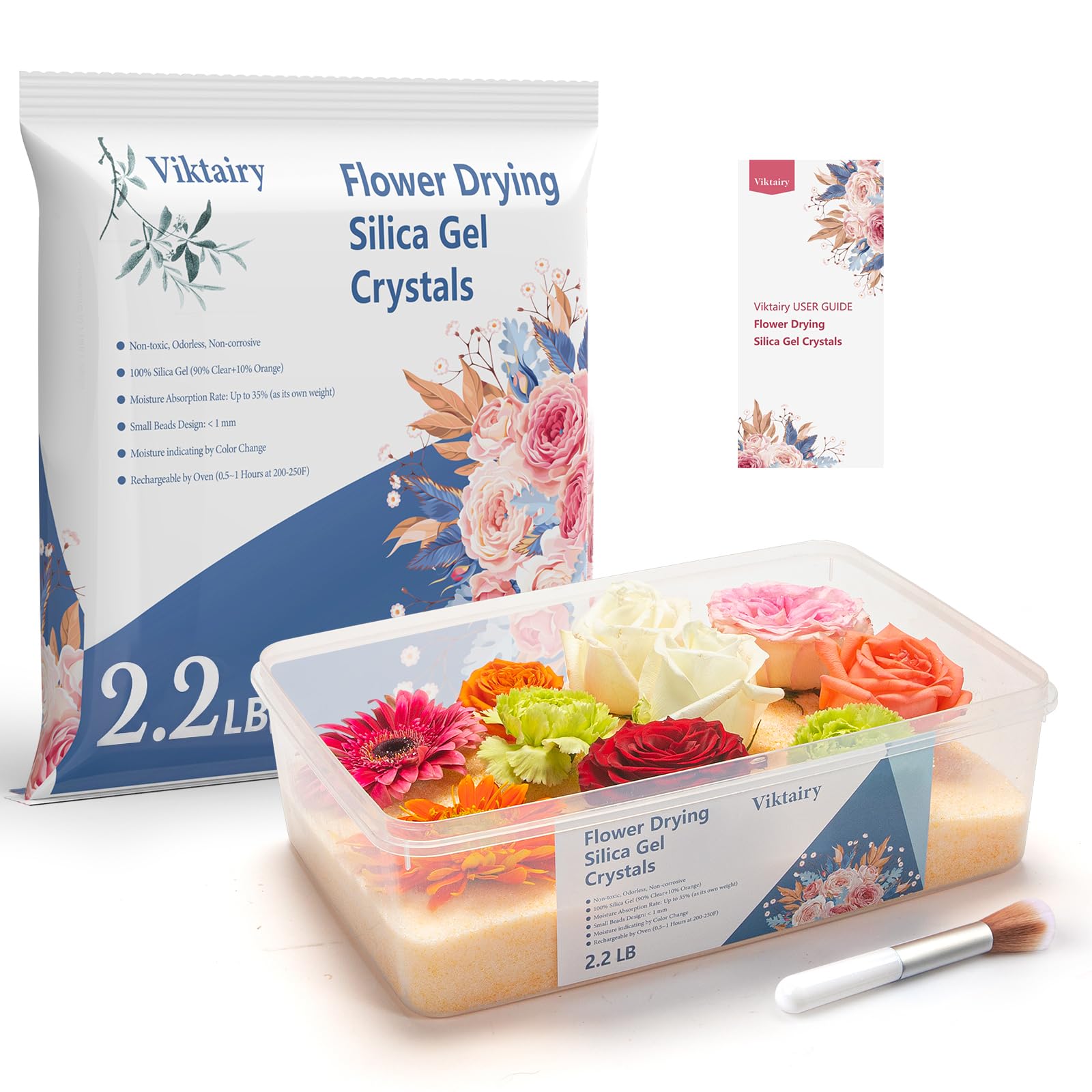 Silica Gel Flower Drying Crystals 5.2LBS, with Airtight Container — Amazon image 8
