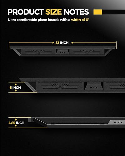 Miniatura 3 de KYX Estribos laterales de 6 pulgadas para Chevy SilveradoGMC Sierra 1500 2007-2018 y 2007-2019 2500HD3500HD Crew Cab (barras laterales de barra