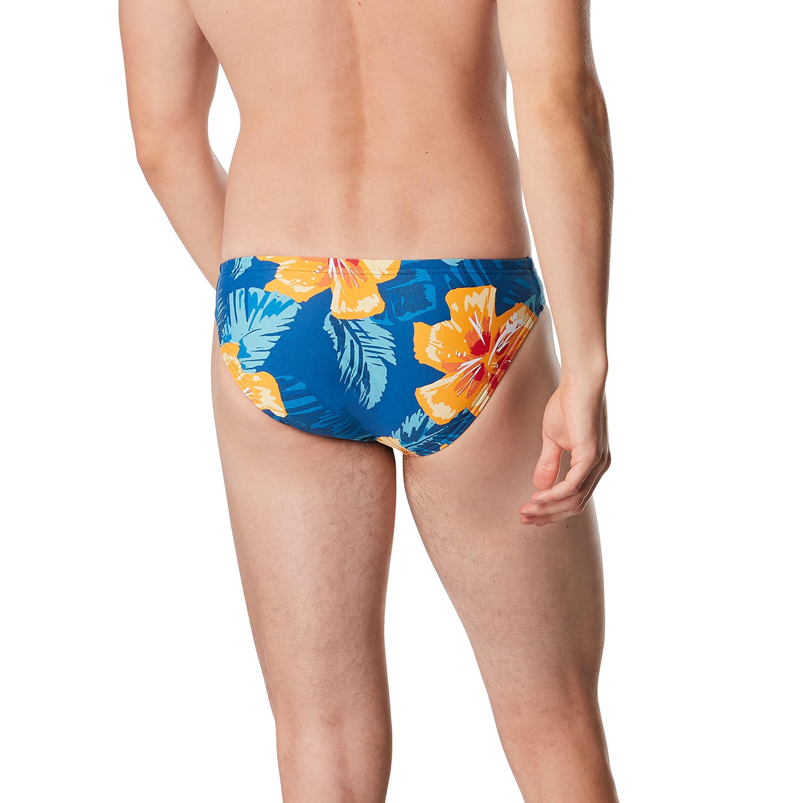 Speedo Bañador Slip Creora Highclo Impreso Ajustados para Hombre, Vibe Delphinium Blue, 32
