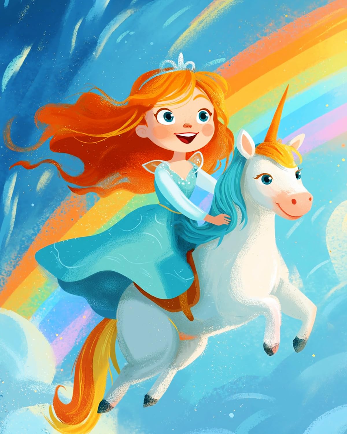 Liubaishi Multicolour Paint By Numbers Kit For Adults, Rainbow Unicorn Dream, 16X20 Inch, Acrylic On Canvas