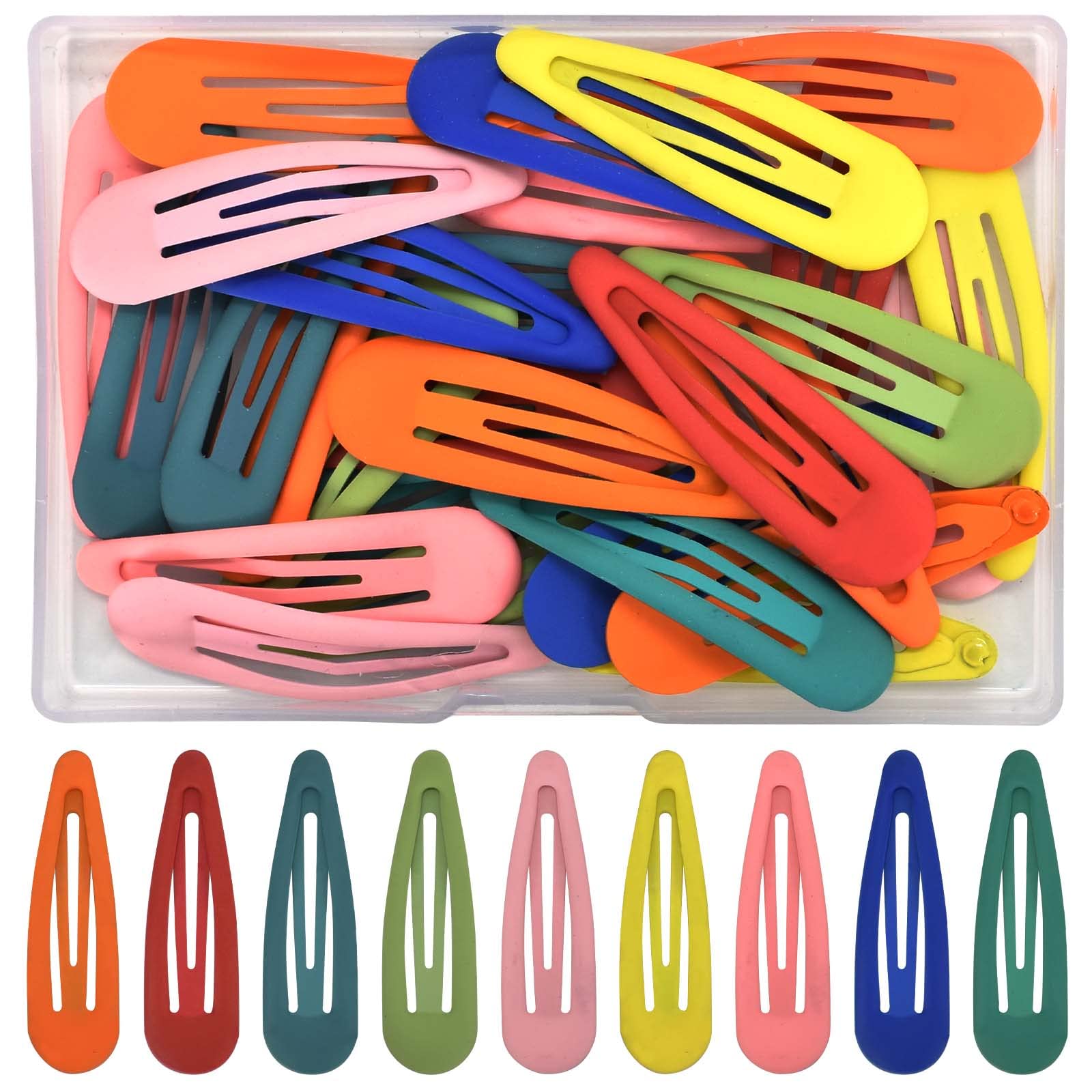 8er-Set Jumbo-Haarspangen Für Mädchen & Frauen – Bunte Metall-Clips, 6,8 Cm