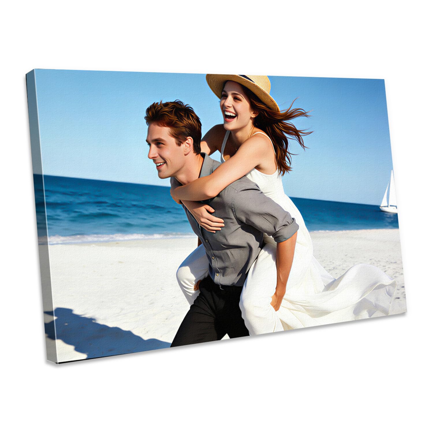 Fotos en lienzo personalizables, impresión de fotos personalizada con marco de bricolaje, póster personalizado para familia, mascotas, regalos de cumpleaños, regalo de graduación, recuerdo de
