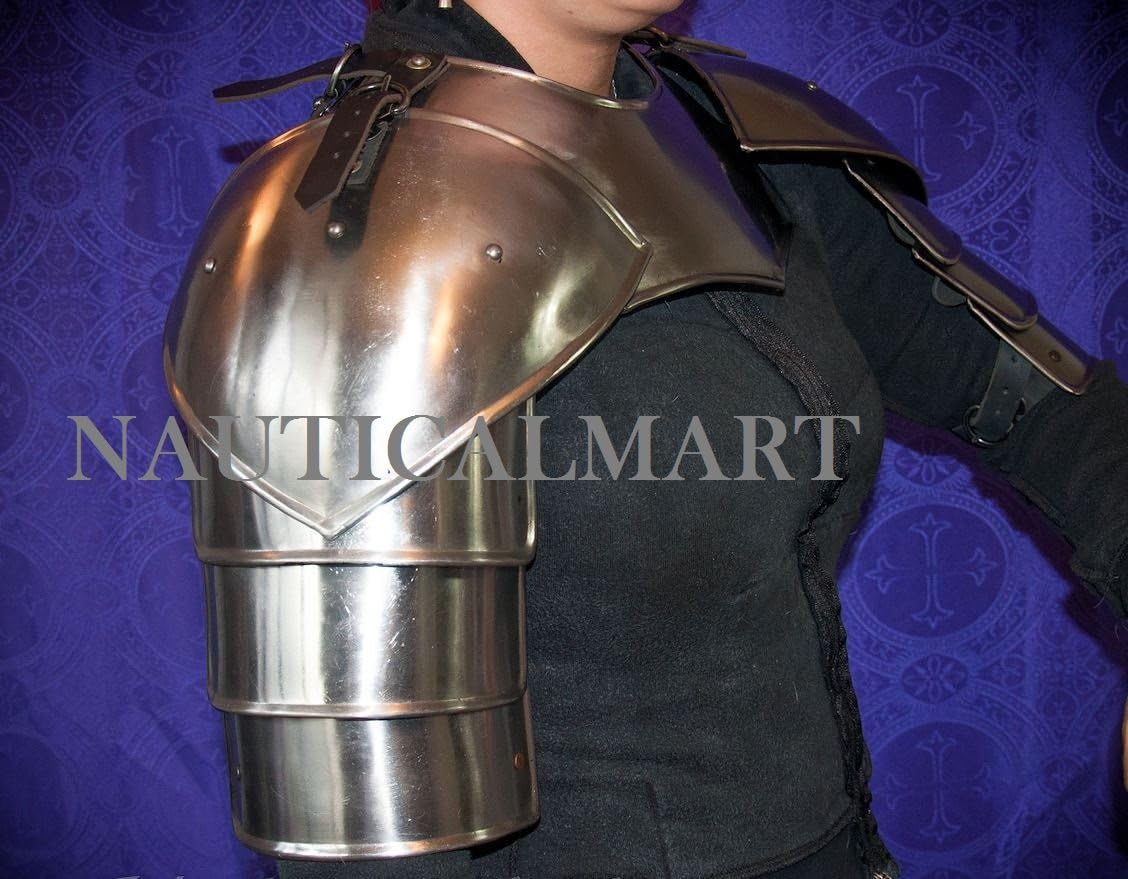 NauticalMart Medieval Reenactment Women's Pauldrons - 20 Gauge Steel