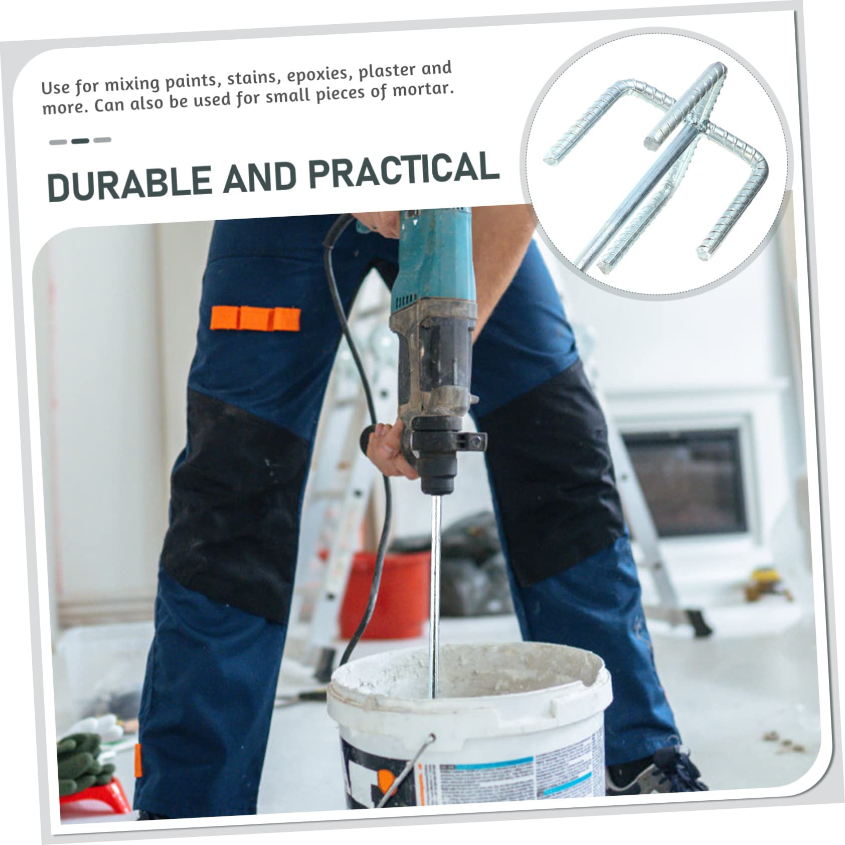 NULYLU Electric Hammer Stirring Rod Drill Attachment Cement Stirrers for Drill Paint Mixing Sticks Paddle