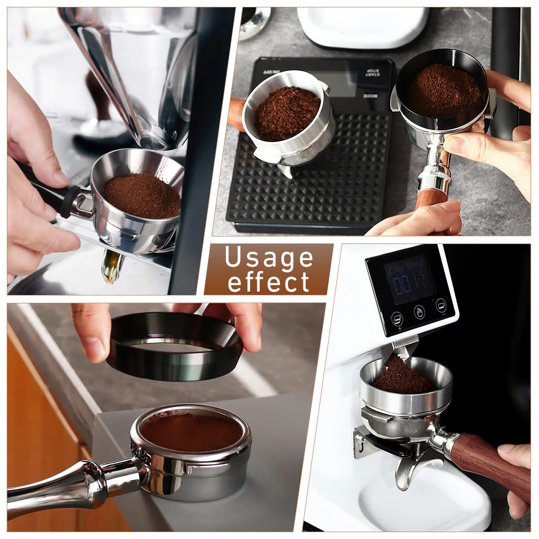 2 Stück Kaffee Dosierring 51 Mm,Magnetisch Dosiertrichter,Aluminium Espresso Trichter,Kaffeedosierring Für Fülltrichter,Brühschüssel,Siebträger Zubehör,Kaffeepulver Exakten Abfüllen