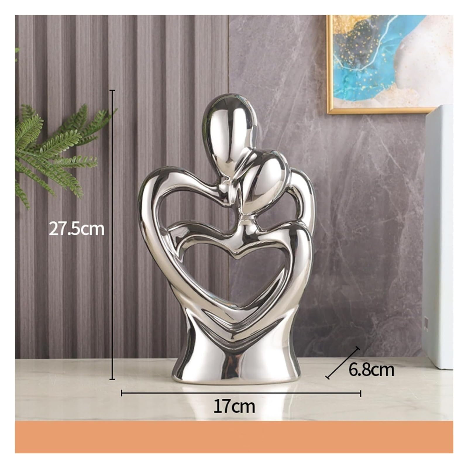 Regalos de inauguración Estatua de Pareja cerámica, Escultura Abstracta, decoración romántica Moderna, Soporte TV for Boda, Centro Mesa Decoración única