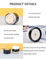 Vista 5 de Botella vacía recargable para champú seco, tamaño de viaje con aplicador de esponja y espejo, recipiente portátil para polvo suelto y rubor