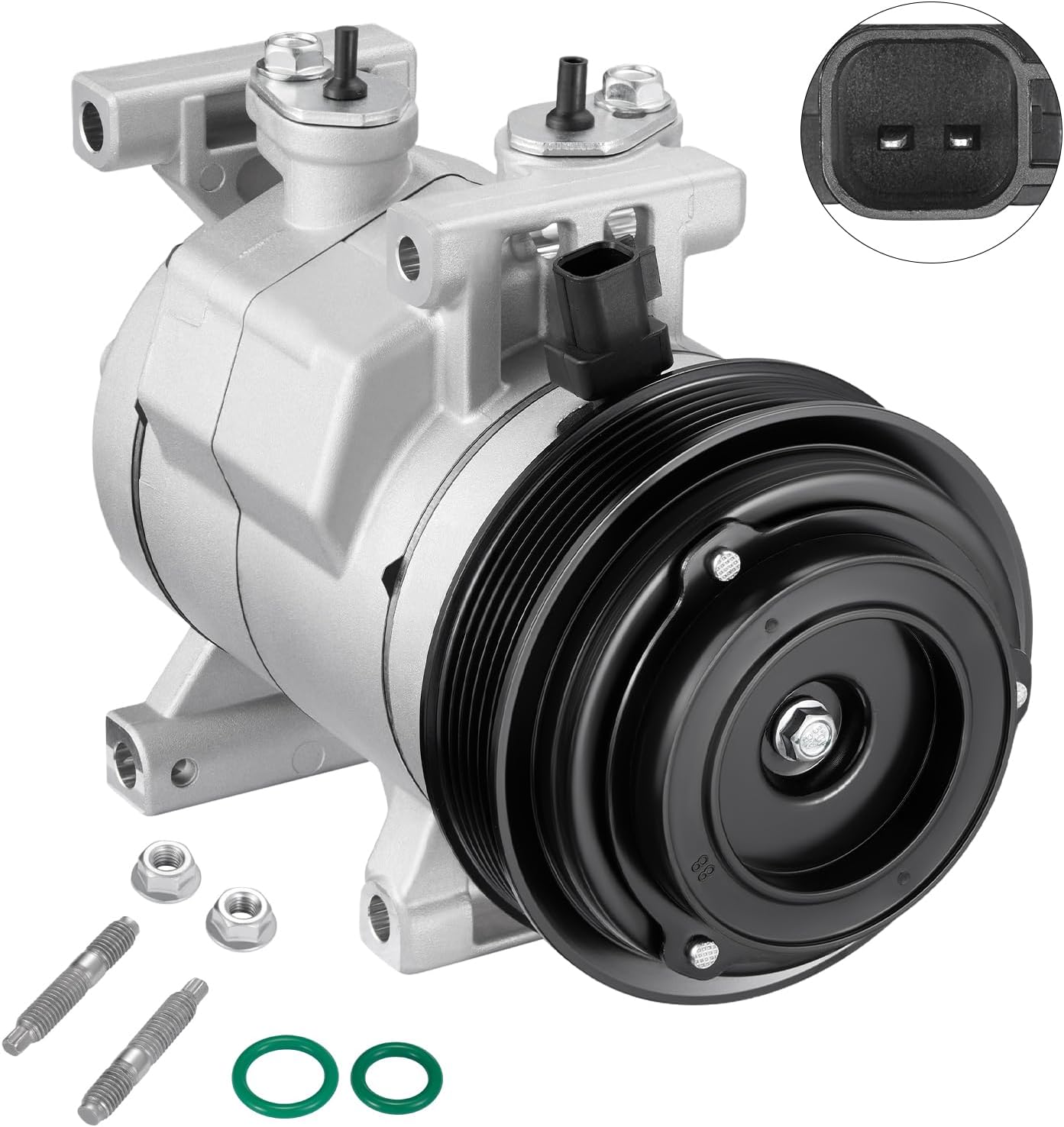 SYKRSS 198305 A/C Compressor with Clutch for Jeep Wrangler 2012–2018 and Ram 1500 3.6L