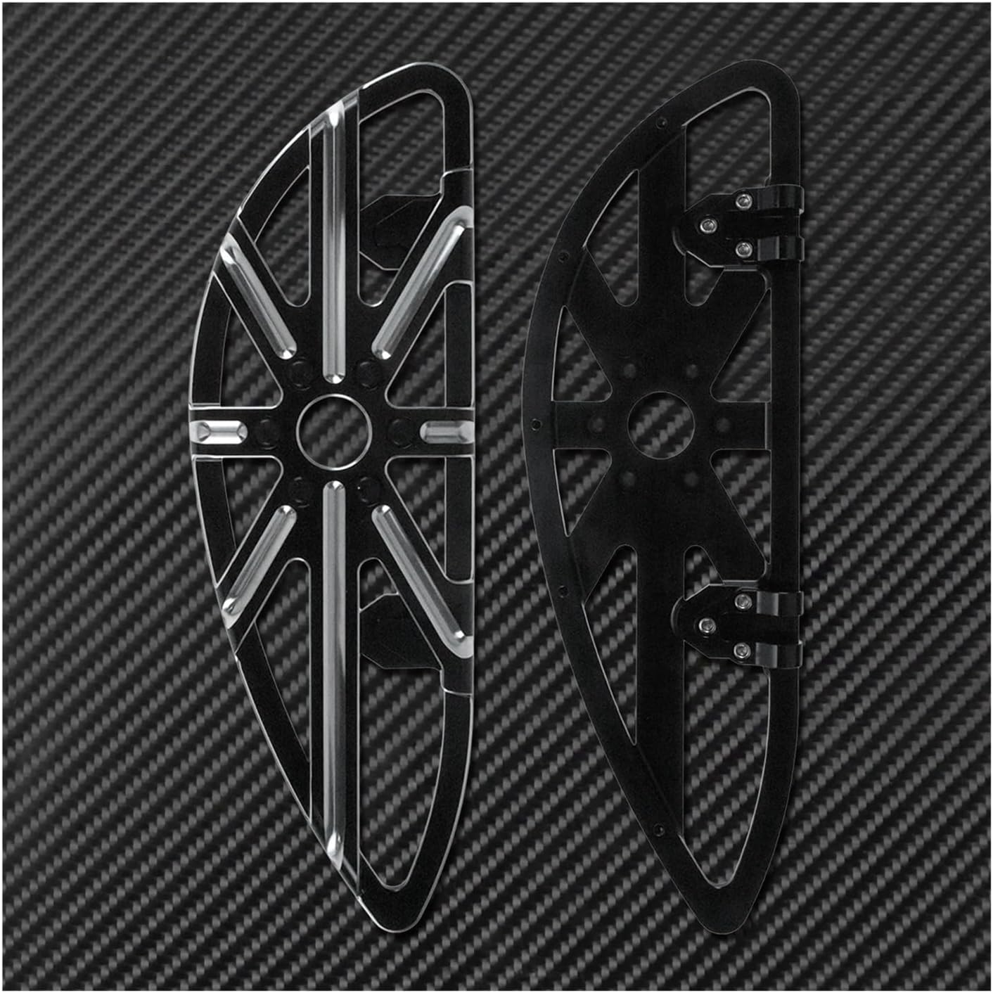 Motorcycle Floorboard Front Rear Footrest Driver Footpeg Passenger Pedal Fit For Harley Touring Electra Glide Fit For Softail FL(Front Rear Footpeg B)