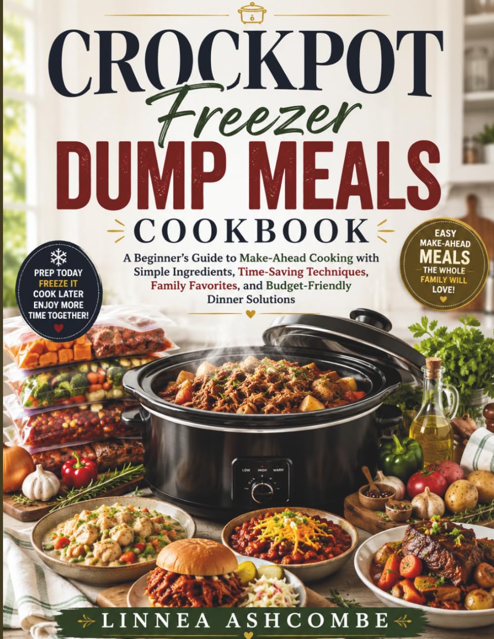 Crockpot Freezer Dump Meals Cookbook: A Beginner's Guide to Make-Ahead Cooking with Simple Ingredients, Time-Saving Techniques, Family Favorites, and Budget-Friendly Dinner Solutions