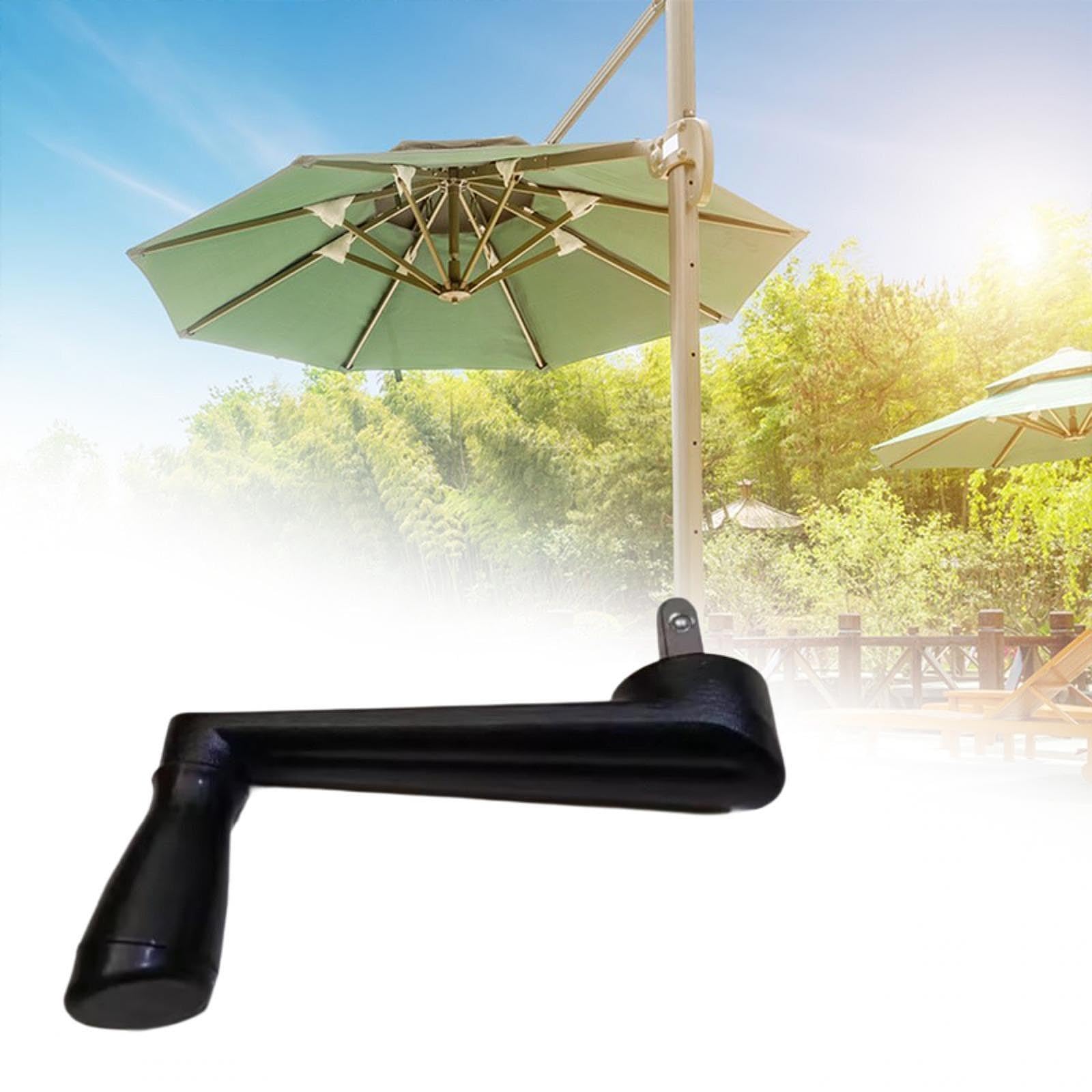 Grupo brazo manivela para sombrilla de patio, mango desmontable, accesorios universales para sombrilla de jardín, negro