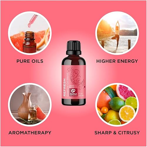 Miniatura 5 de Mezcla de aceites esenciales de pomelo rosa, mezcla de aceites esenciales de cítricos refrescante para difusores con aceite esencial de lima, aceite