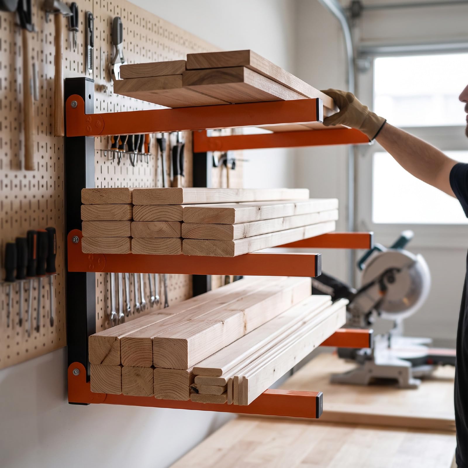 ViaGasaFamido Holzlagerregal Garagenregal 4er Pack for Garage Werkstatt