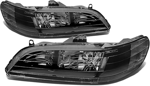 DNA MOTORING - Par de faros delanteros compatibles con Honda Accord 98-02, negrotransparente, HL-OH-HA98-BK-CL1