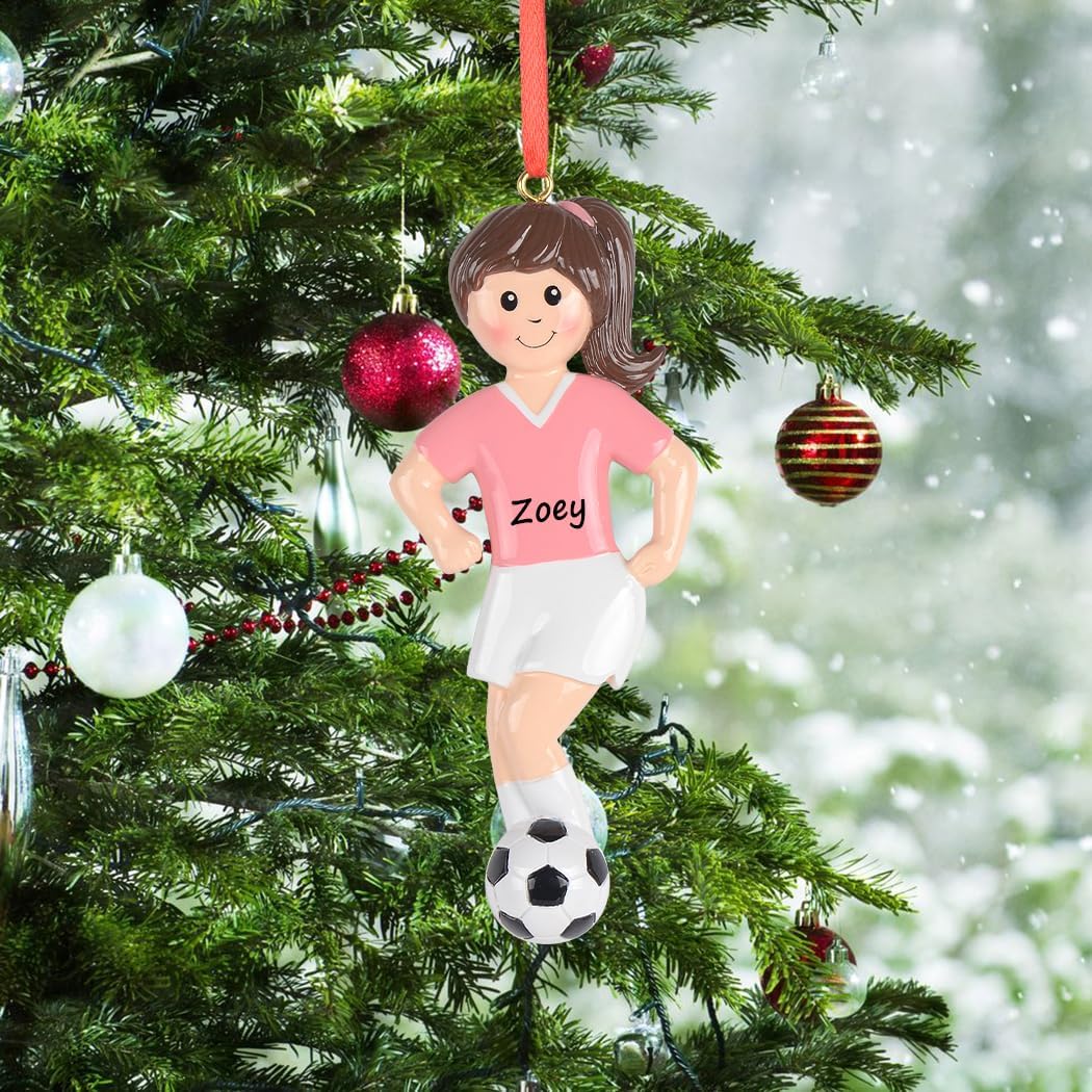 Personalized Soccer Christmas Ornaments 2025, Girl Soccer Player Christmas Ornament Decorations, Unique Keepsake Gift for Girl Coach Team - Image 2