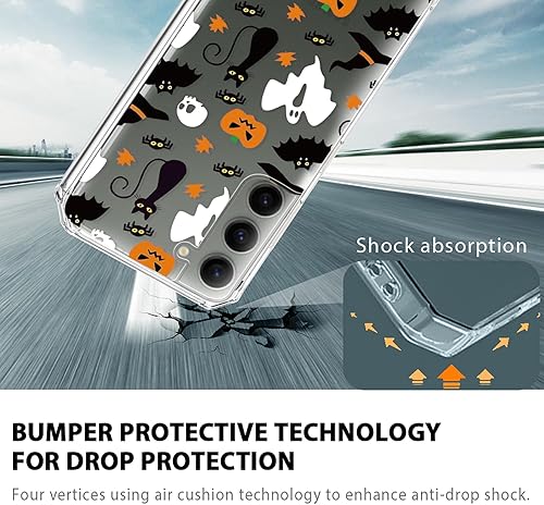 Miniatura 4 de Funda transparente de Halloween para Samsung S23, diseño de calabaza fantasma, funda protectora de TPU suave, delgada, a prueba de golpes, para