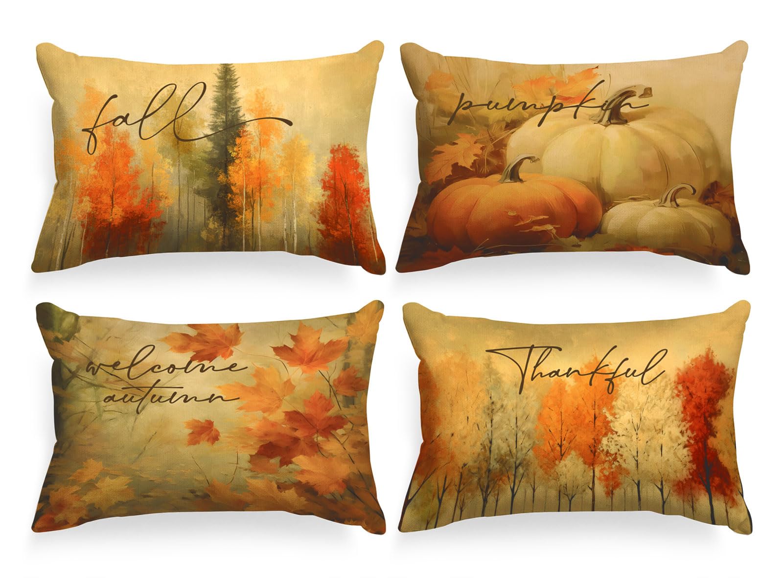 Housse de coussin automne style aquarelle raffiné pour décoration de chambre