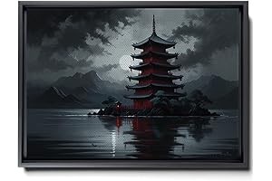 Japanese Wall Art - Red and Black Cherry Blossom Canvas Prints