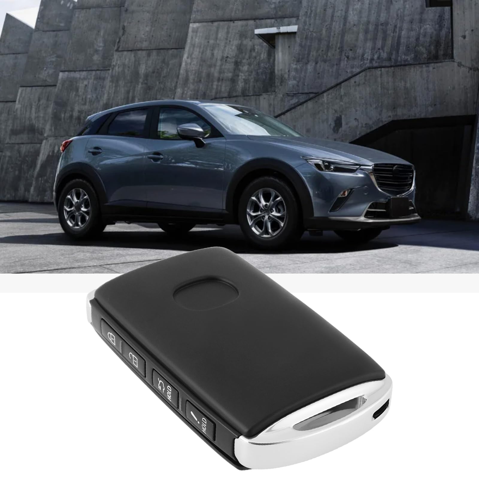 ECSiNG Guscio per chiave telecomando auto a 4 pulsanti compatibile con Mazda CX-3 CX-30 2020-2021 CX-5 2019-2022 CV
