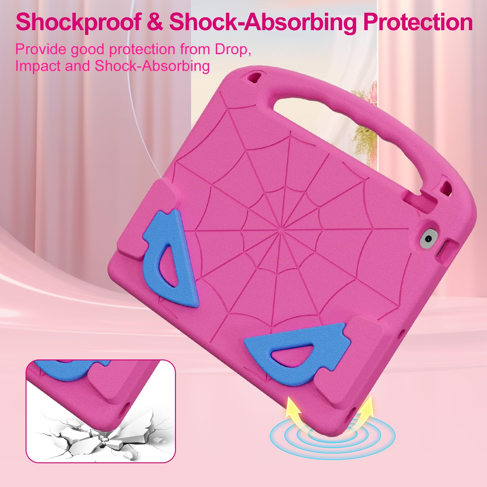 Lokigo Custodia Per IPad 10.2 Pollici (7a/8a/9a Generazione) – Con Supporto Multi-angolo, Design Pink Beach, Rosa