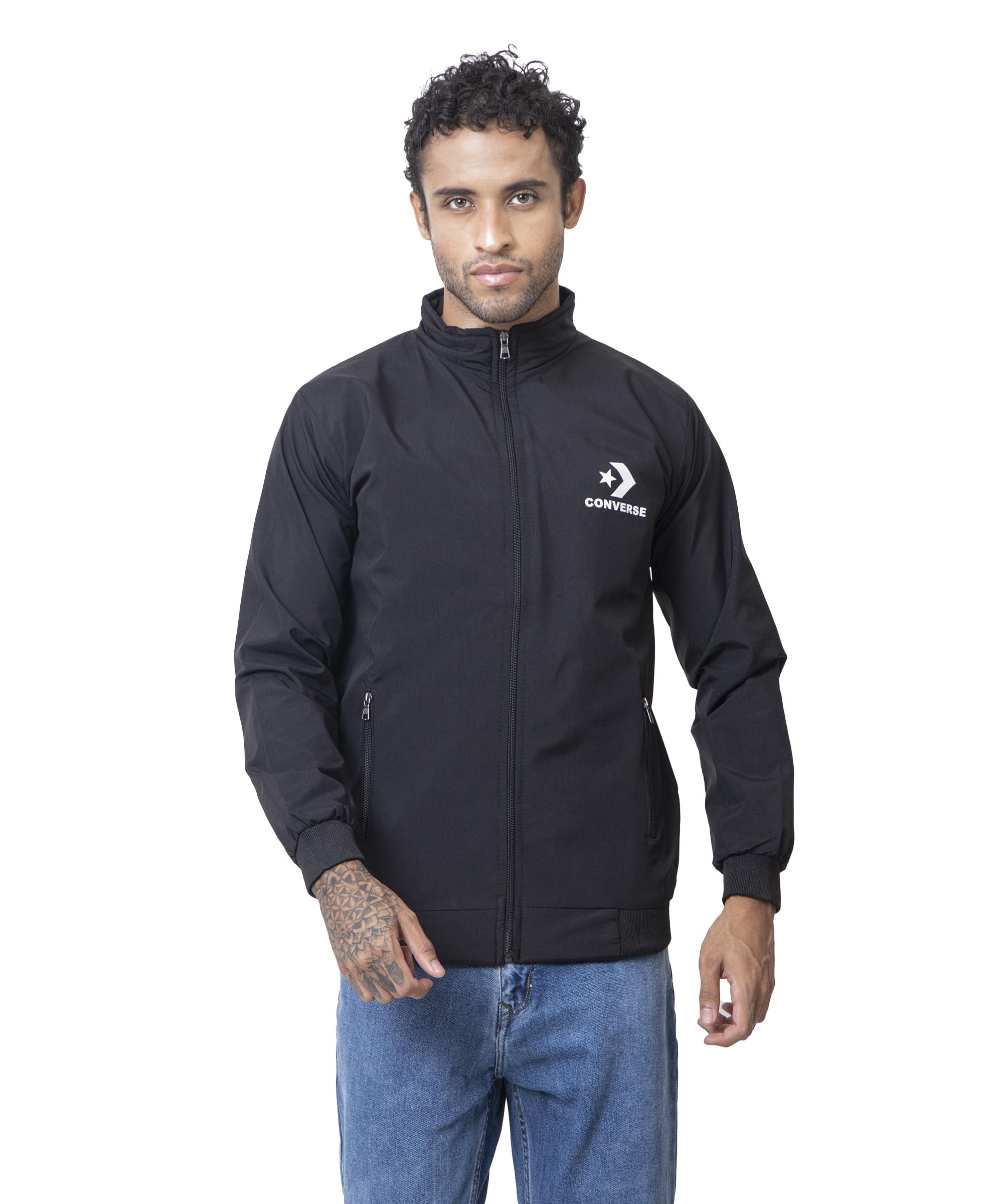 RIANLight Weight winter jackets, Comfortable thin jackets, warm jackets, light weight uppers, light weight windcheaters, budget friendly windcheater jackets (IN, Alpha, 4XL, BLACK)