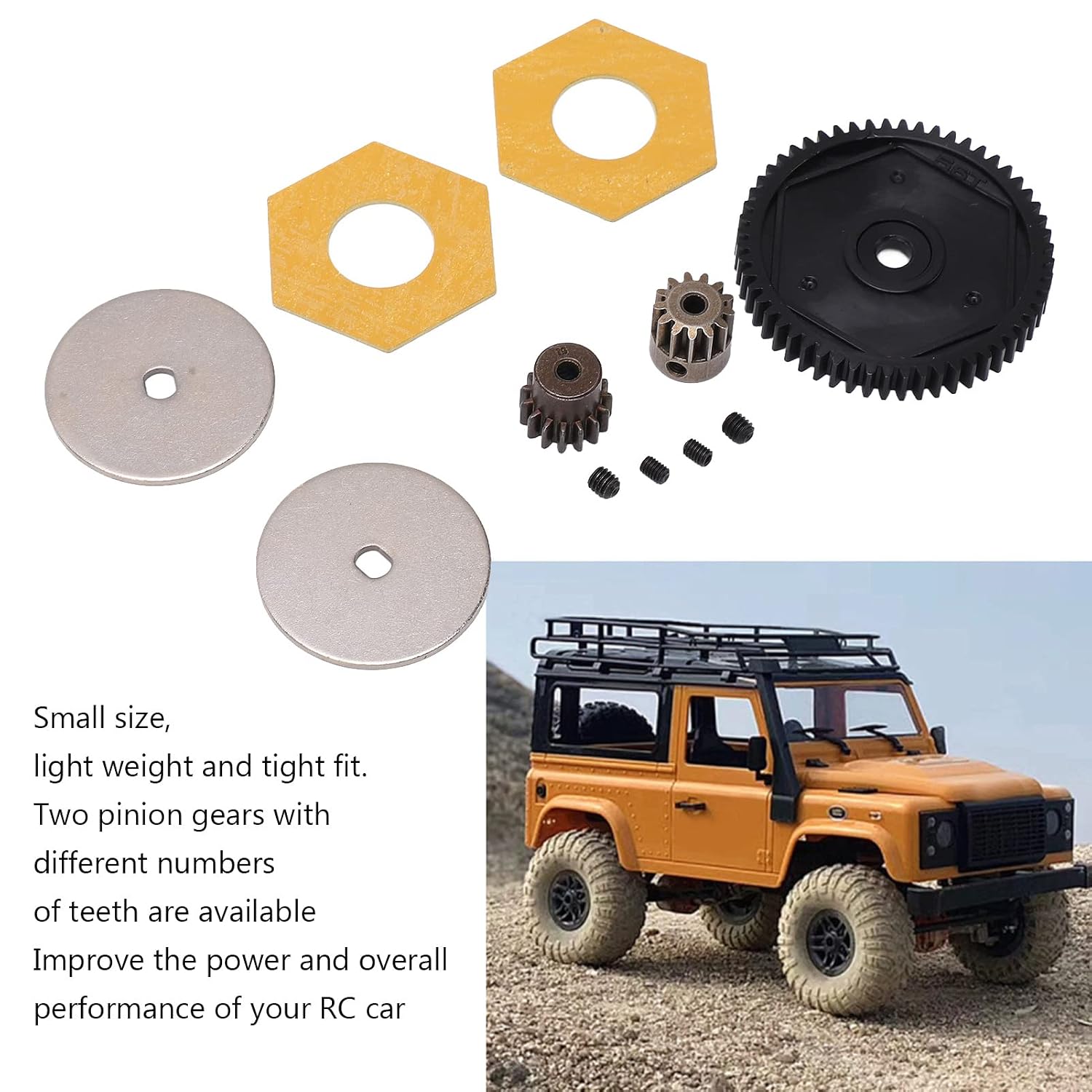Metal 56T Spur Gear with 13T 15T Gear Strong Wear Smooth Easy Installation High Force Improve Performance for Axial SCX10 SCX10 II 90046 1 10 Retrofit