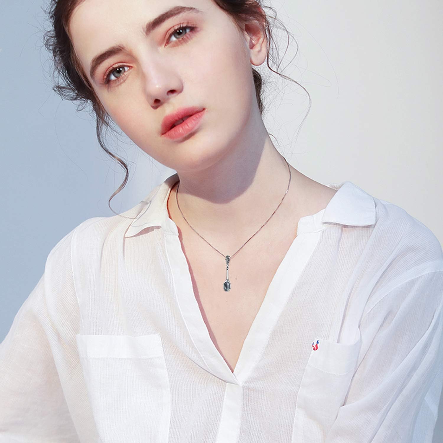 YAFEINI Spoon Necklace 925 Sterling Silver Spoon Pendant Necklace for Women Men Jewelry Gifts - Image 6