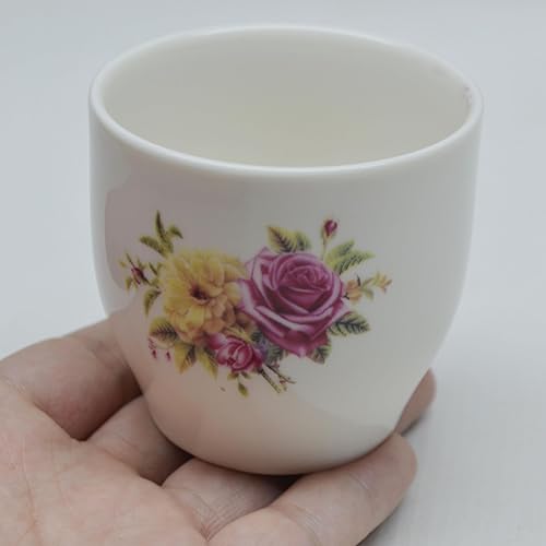 Miniatura 7 de Liang baobao Taza de té de porcelana, tazas de 5 oz con flores pintadas, café, té, agua, tetera de cerámica, accesorios para tetera (taza* 4)
