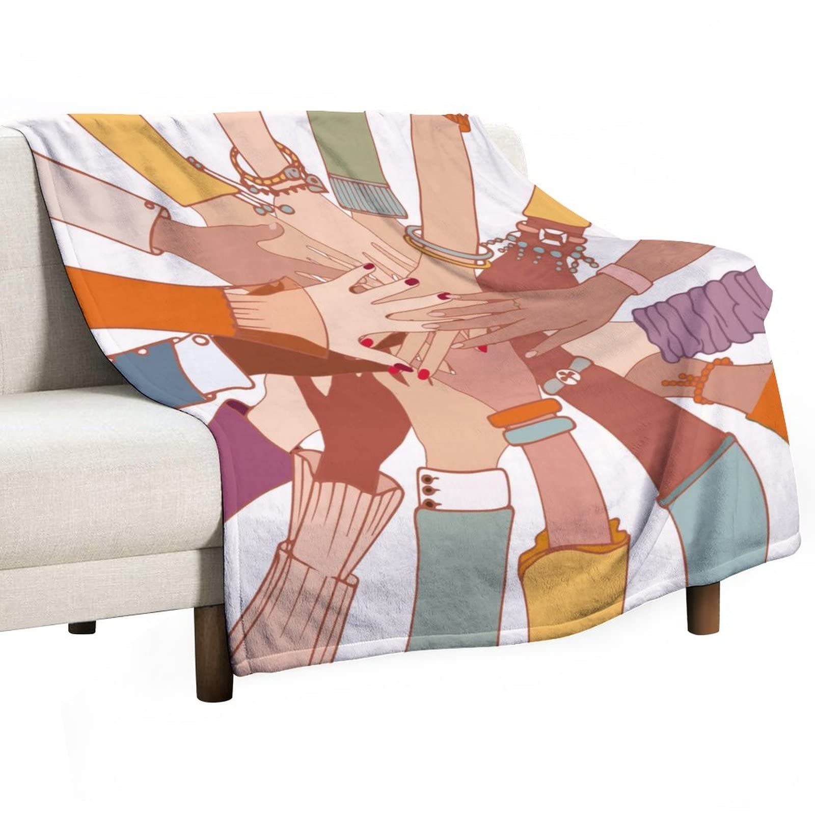 Amazon.com: Throw Blanket, People of Different Cultures Printed Blankets u0026  Throws Soft Flannel Thin Lightweight Cozy Warm for Couch Sofa Bed 70x80 :  Home u0026 Kitchen