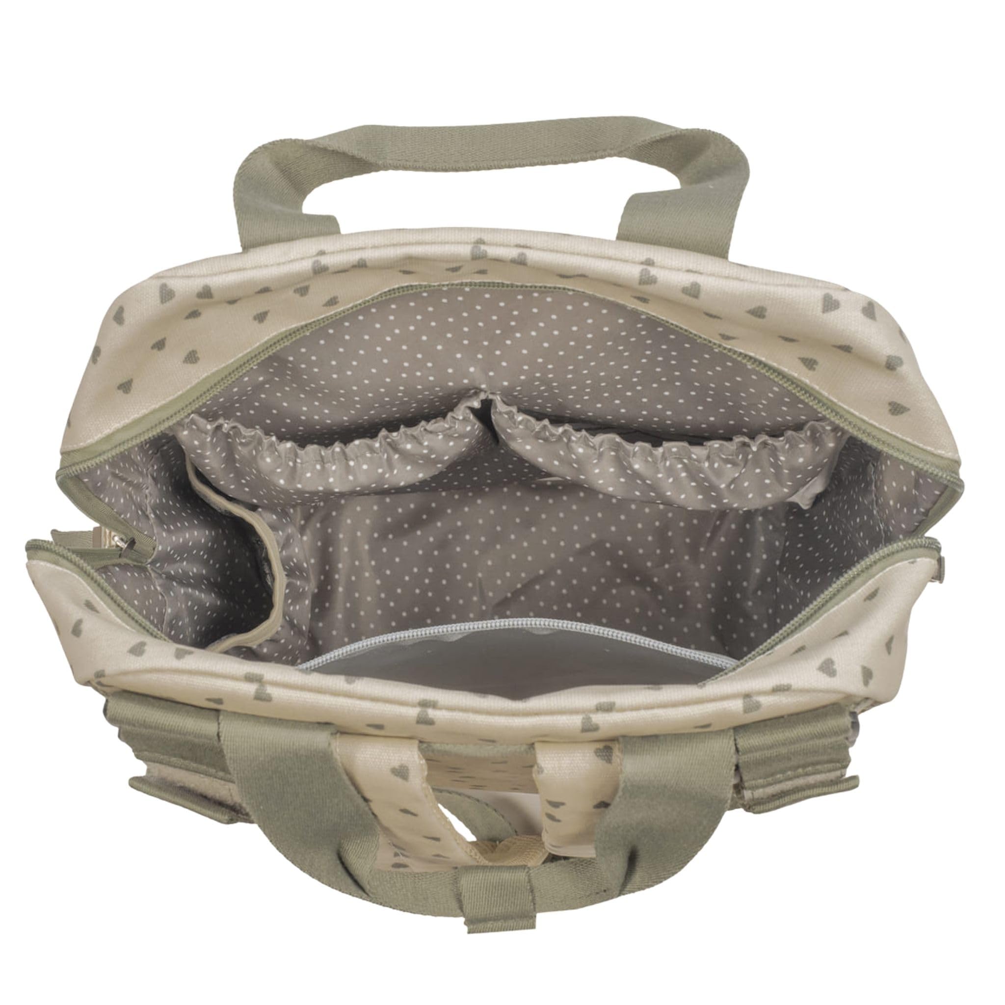 Walking Mum - Mochila Corazones Poppy Musgo