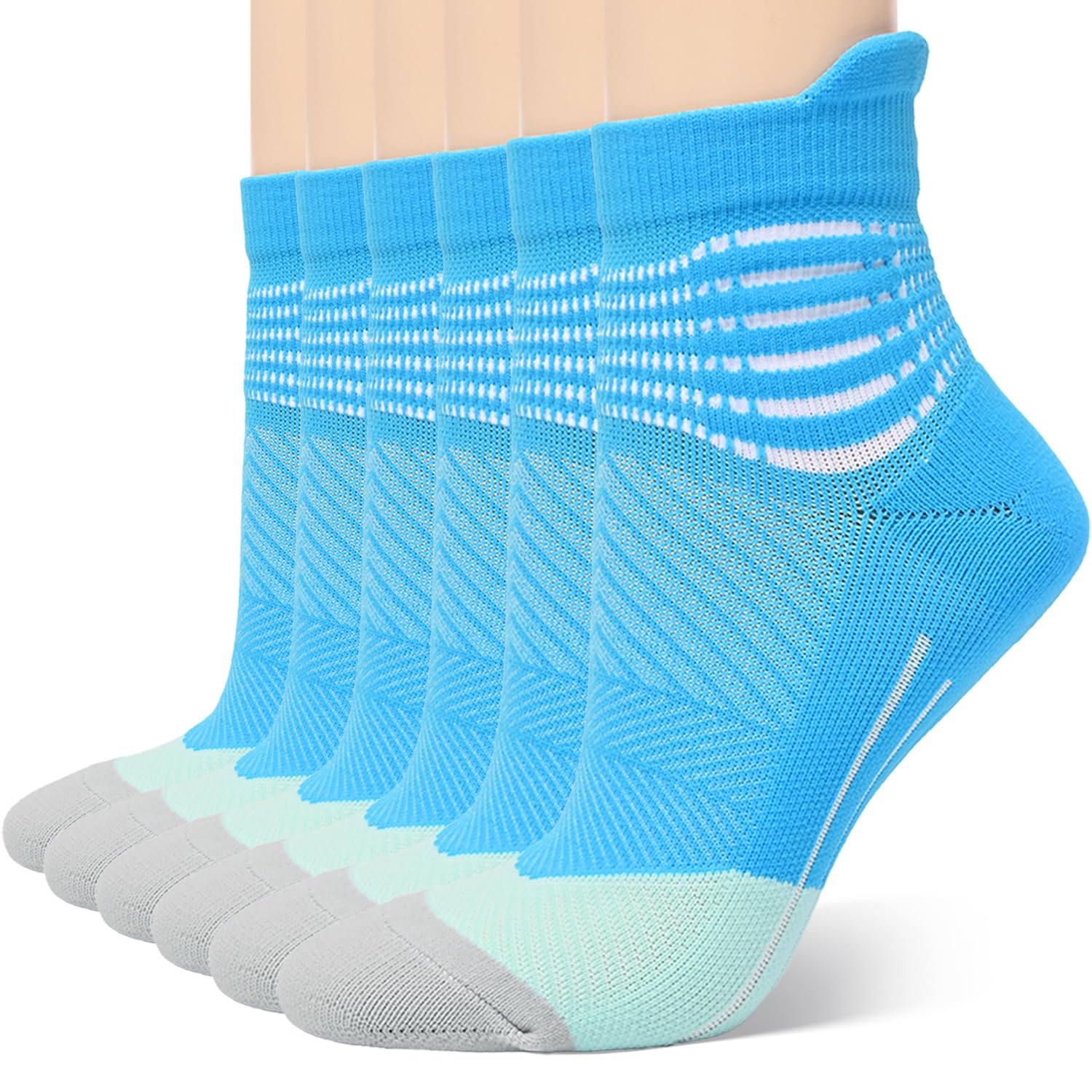 IRAMY Compression Ankle Support Socks Women Wicking Cushioned Athletic Plantar Fasciitis Relief 3/4/6 Pairs
