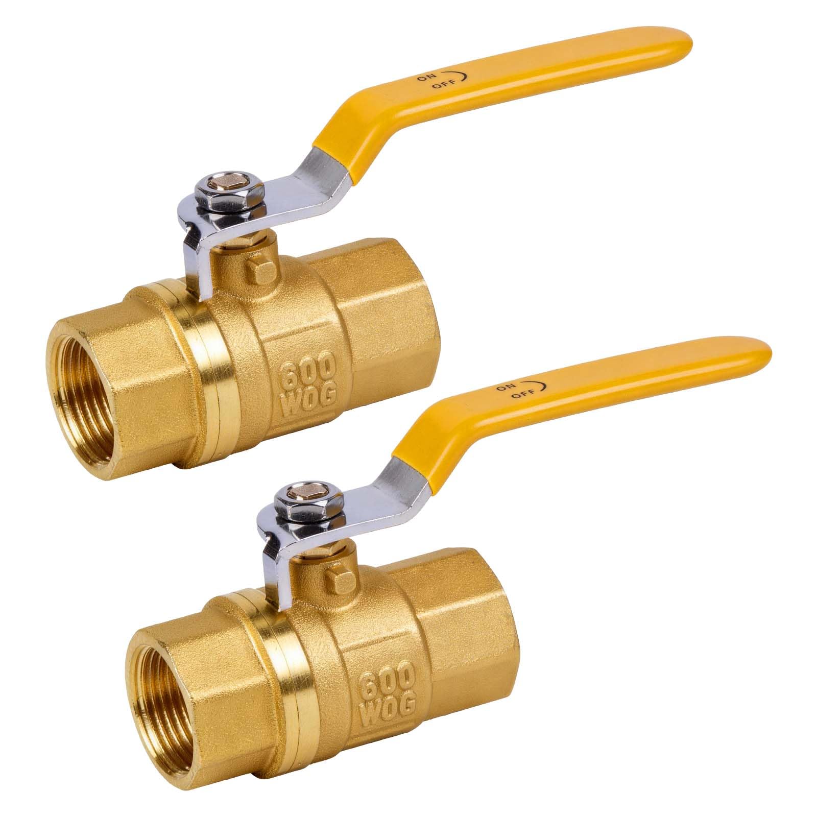 Paquete de 2 válvulas de bola de puerto completo NPT de 3/4 pulgadas