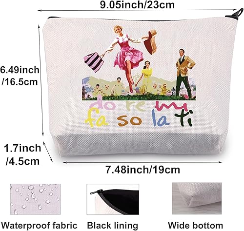 Miniatura 2 de BWWKTOP Bolsa de maquillaje cosmético con sonido de música Von Trapp regalo Do Re Mi Fa So La Ti Theater Zipper Pouch Bag Broadway Mercancía