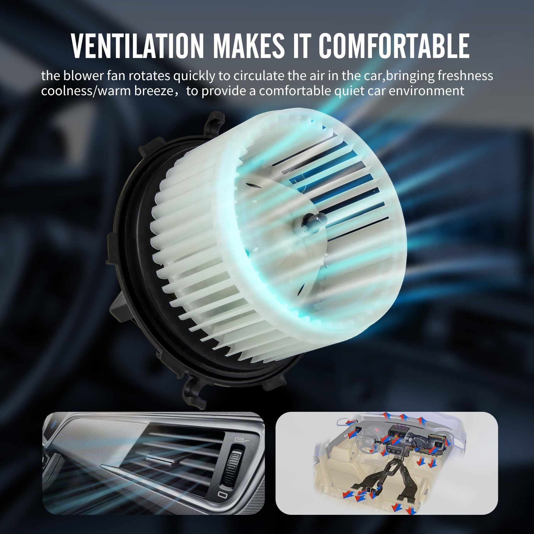DOCAS Ventilador habitáculo,Motor del ventilador del aire acondicionado compatible para Citroën Jumper Fiat Ducato 250 Peugeot Boxer 2006-77364090 77364058 6441.Y1 6441Y2