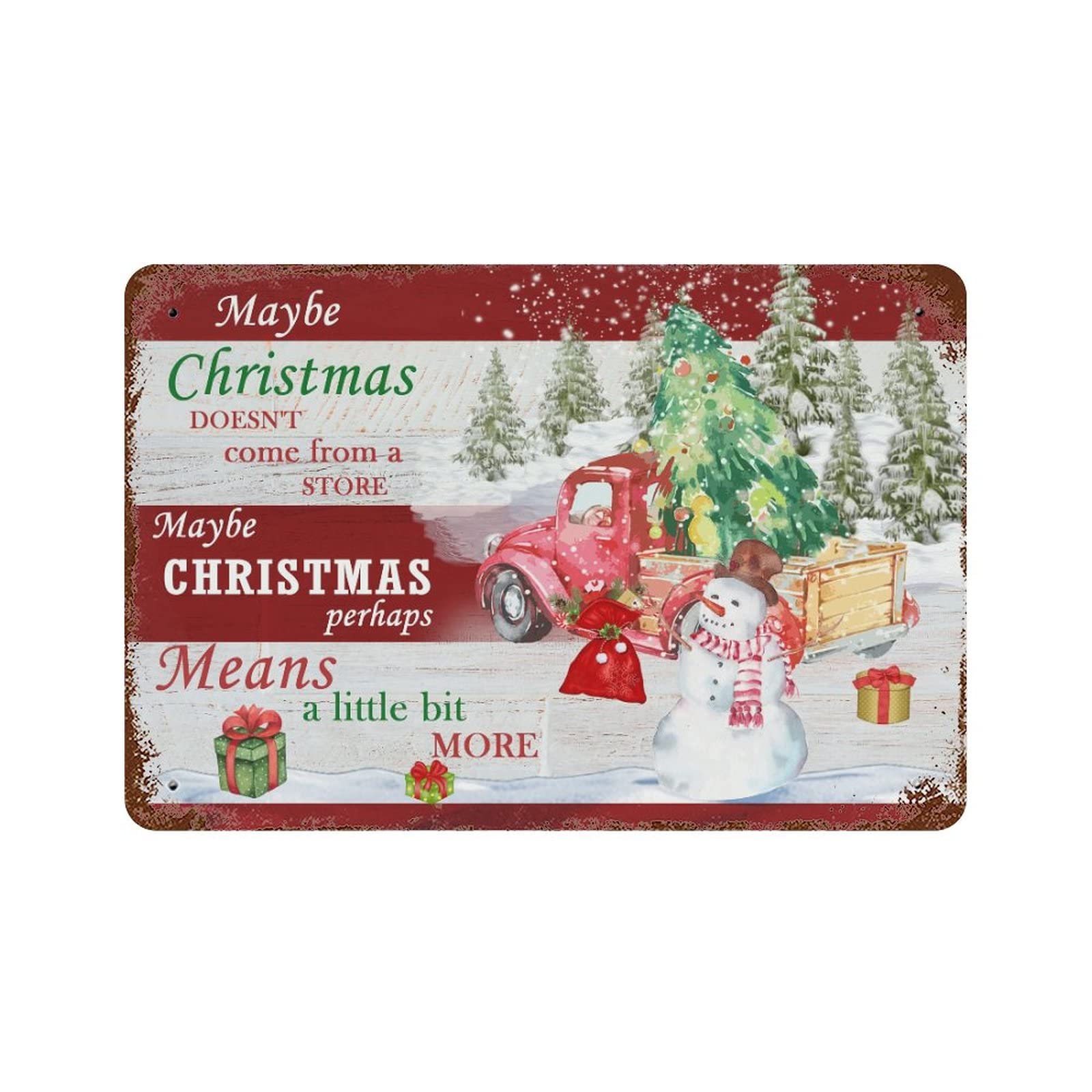 Panneau aluminium Grinch Christmas bonhomme de neige 30x45 cm