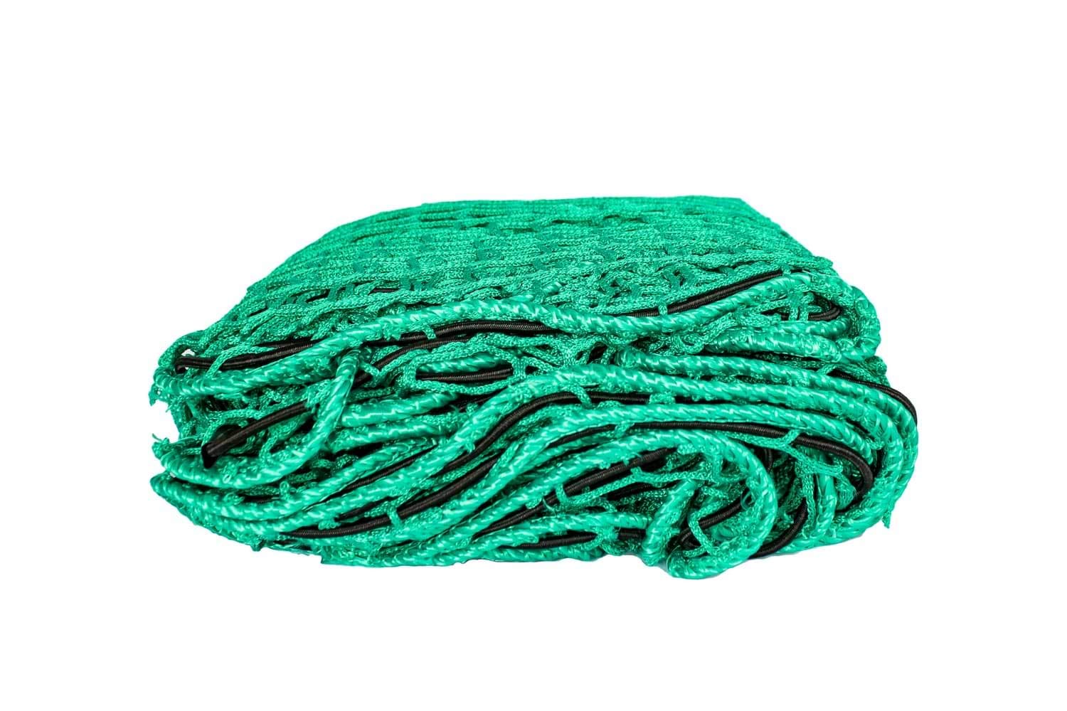 KNOTT Ladungssicherungsnetz 3000x4000 mm Anhängernetz grün für Pkw Anhänger und Pritschen zur Ladungssicherung knotenloses Schutznetz mit 6mm elastischer Randkordel für Gartenabfälle Abdecknetz