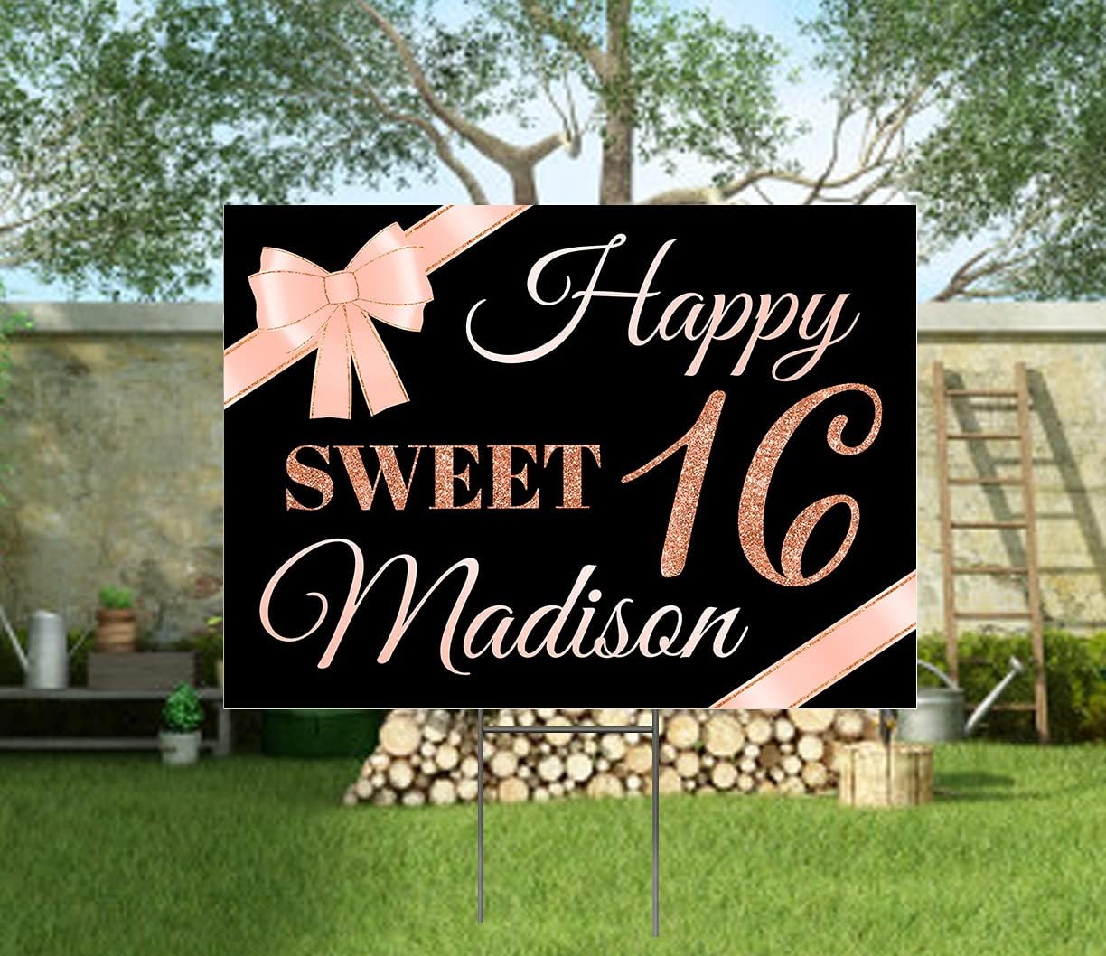Yard sign 16th birthday yard sign Sweet sixteen outdoor decorations Teen birthday