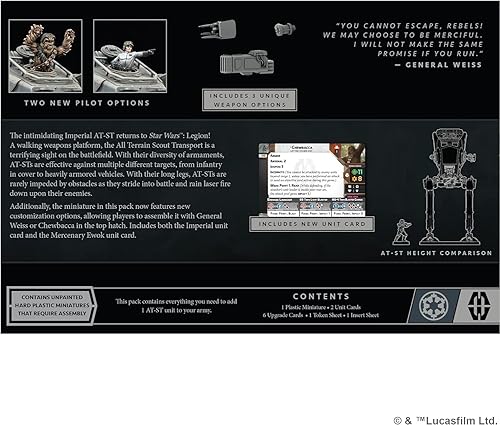 Miniatura 3 de Star Wars Legion at-ST Walker Unit Expansion - Potencia de fuego mejorada. Juego de miniaturas de mesa, juego de estrategia para niños y adultos, a