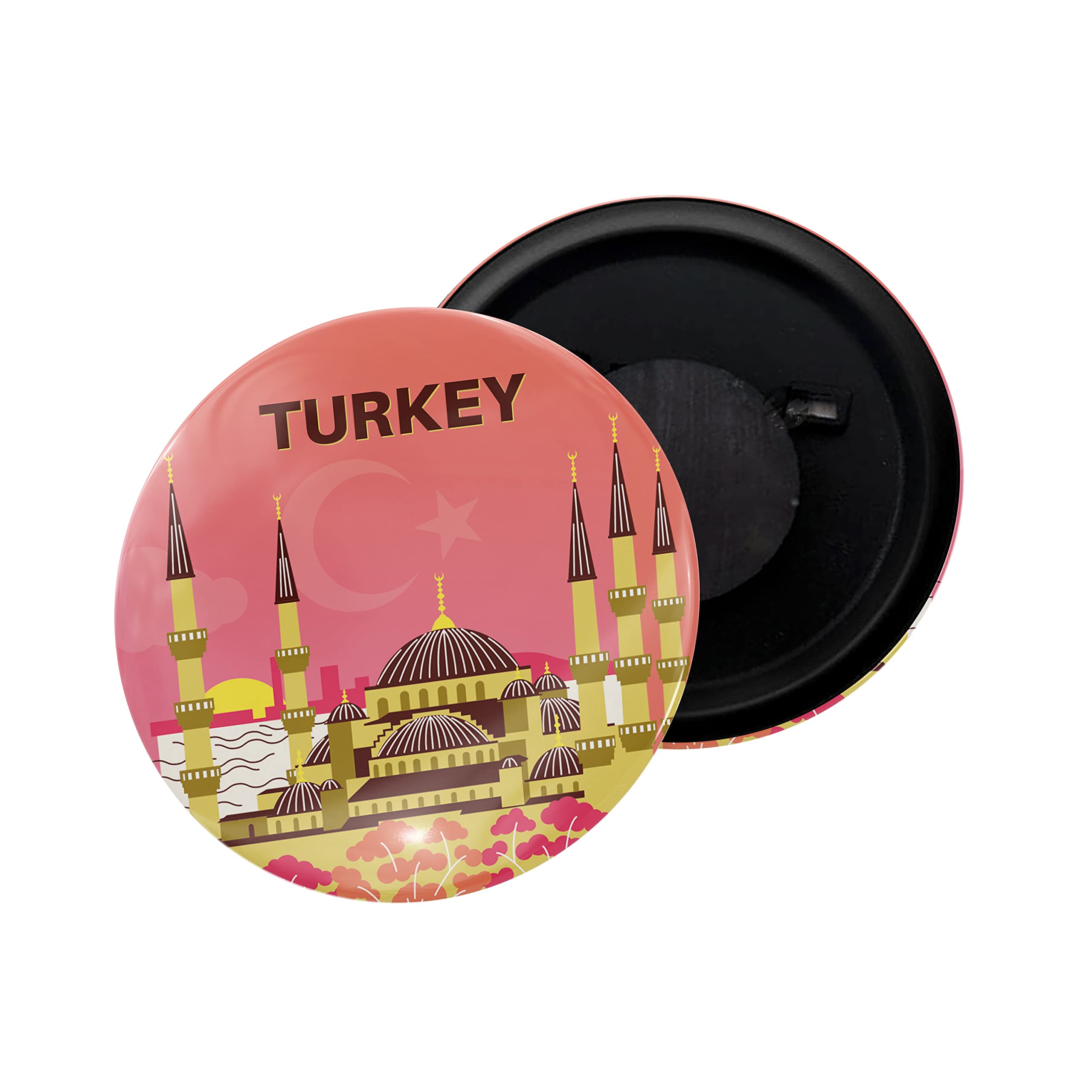 dhcrafts Fridge Magnet Multicolor Turkey Turkey Glossy Finish Design Pack of 1 (58mm)