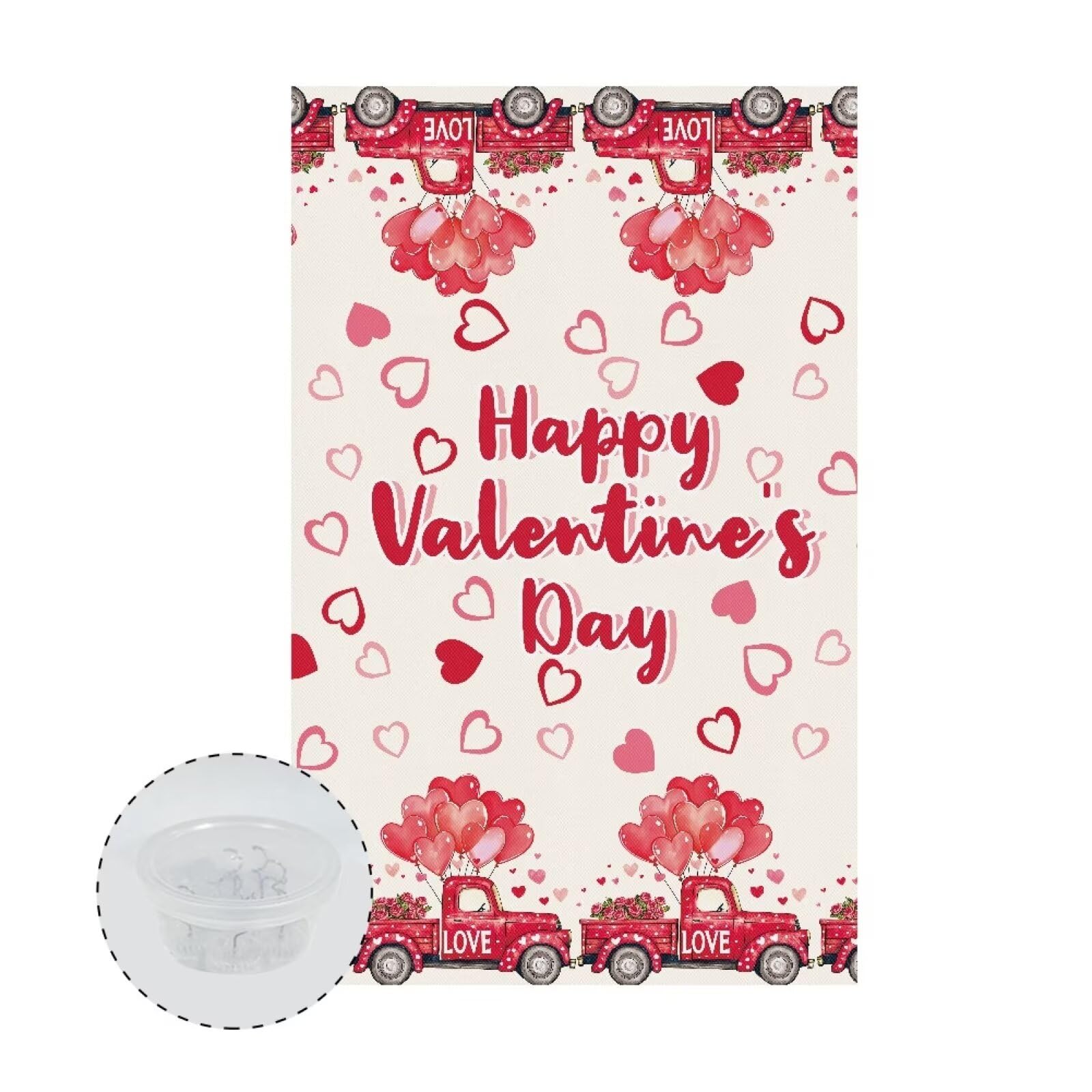 GLENLCWE Happy Valentines Day Truck Flower Recliner Headrest Protector Non Slip Chair Headrest Cover Wrinkle Resistant Sofa Headrest Slipcovers for Living Room 3 pcs