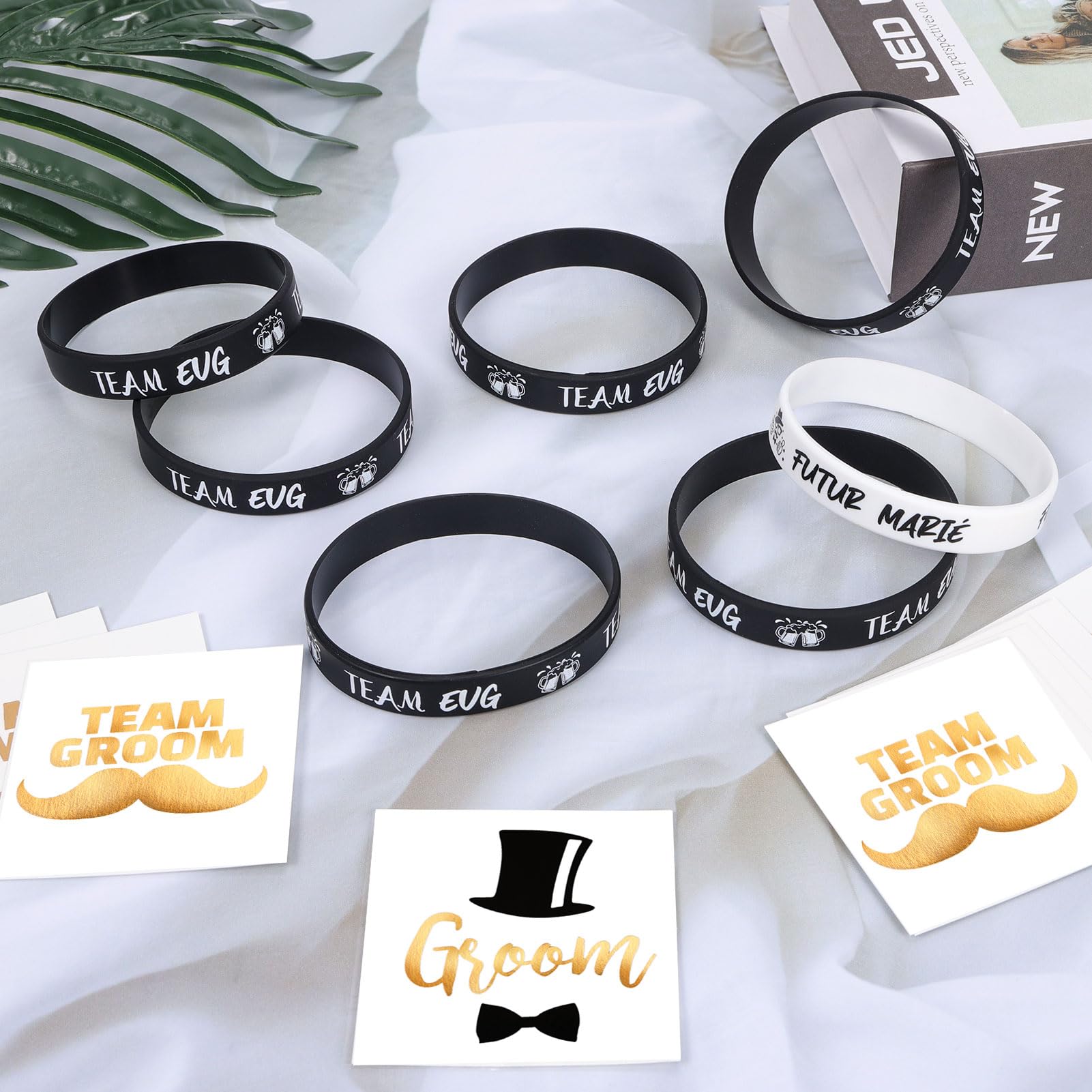 HOWAF 12 sztuk zespołu opaski na nadgarstek zespół Groom to be Wristbands silikonowe opaski na nadgarstki na wesela, przyjęcia wieczorowe