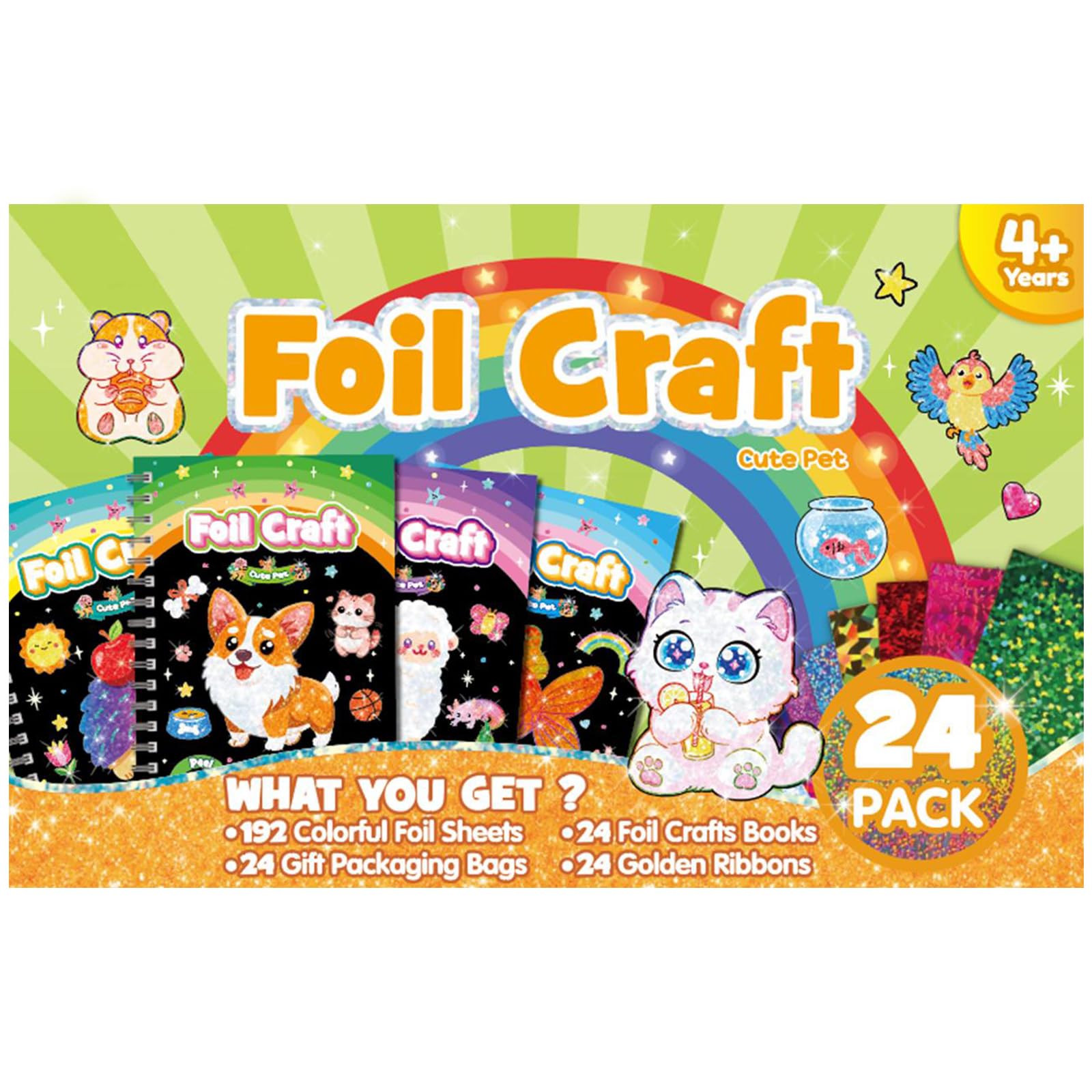 LIKYMO Foil Art - Party Bag Fillers for Kids, Foil Craft Books, No Mess Art and Craft for Kids, DIY Creative Activity, Travel Toys, Girls Boys Gifts for Ages 4-9 (Pets) — image 1