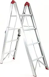 Escada Dobrável Ultracompacta de Alumínio com 8 Degraus