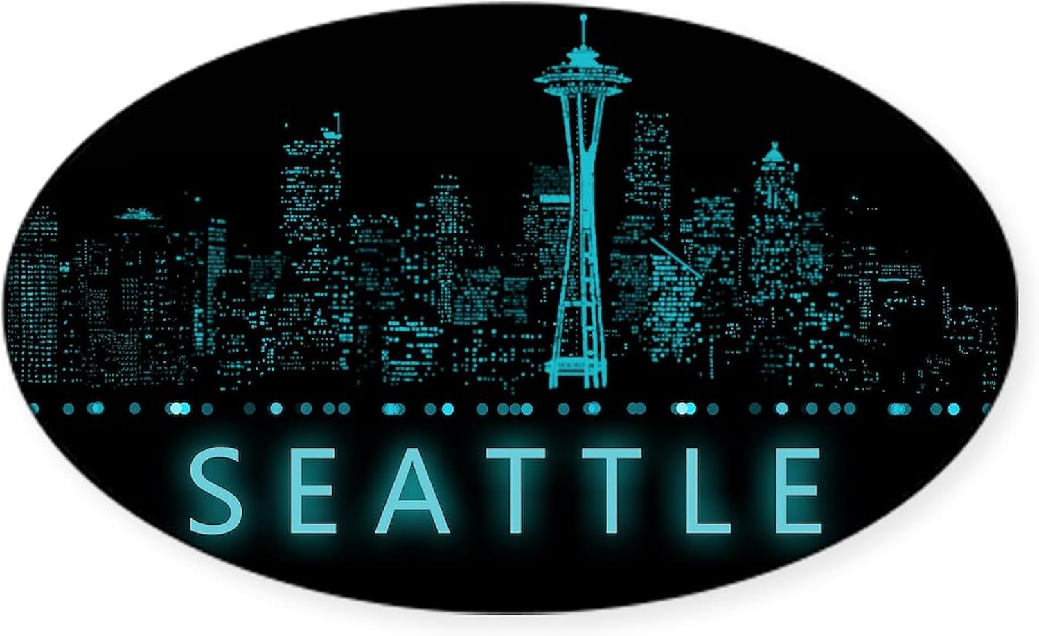 CafePress Seattle, WA Highway Sign Oval Sticker Oval Bumper Sticker Car Decal