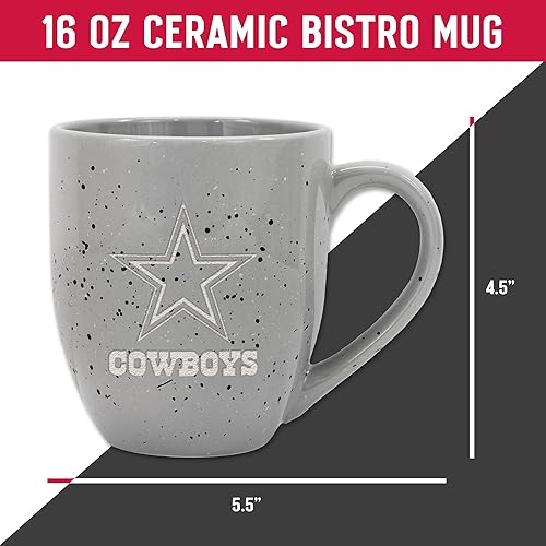 Miniatura 31 de Rico Industries, NFL Football - Taza de café de 16 oz de cerámica moteada, grabada con láser y de color de los equipos de fútbol americano de la NFL