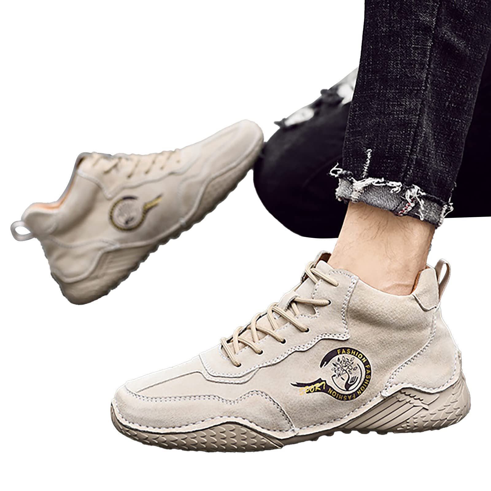 Scarpe da ginnastica da uomo alla moda in morbida pelle con lacci