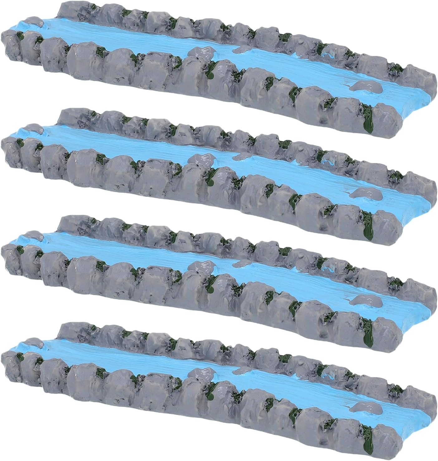LUOZZY 8pcs Miniature River Ornaments Realistic Resin Stream Water Feature for Fairy Garden Sand Table Decorations