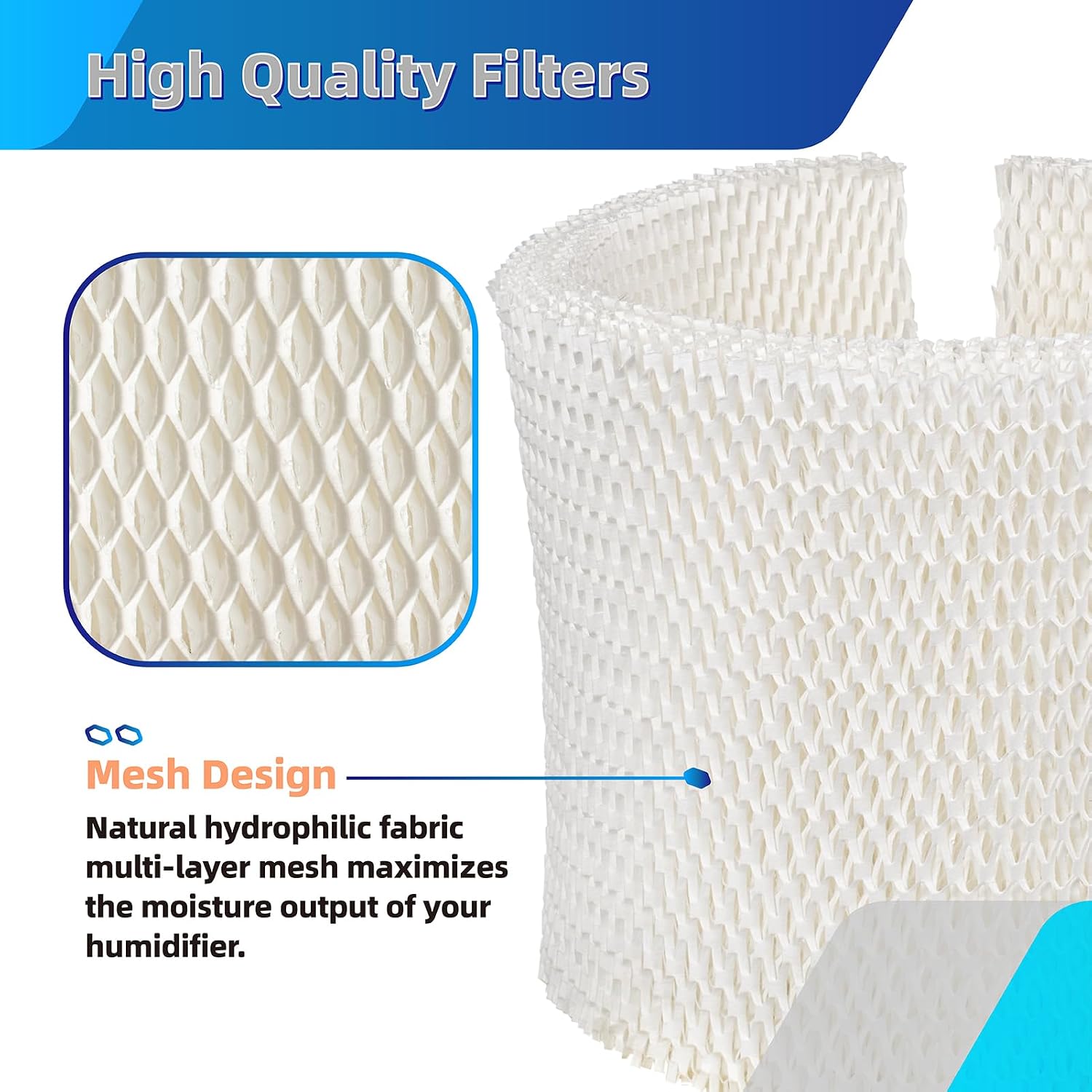 MAF2 Wick Humidifier Filter Replacement for Aircare MA0600,MA0601,MA0800 Humidifier Pads for Essick Air Wicking Filters for MoistAIR, Compatible with Kenmore 15408 Humidifier-2 Pack